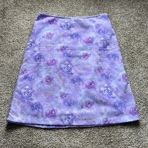 🌸 Vintage Exact Change Eyelet Floral Skirt – Delicate Boho Charm